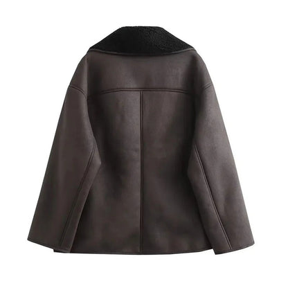 MUJER 2025 Woman Thick Faux Leather Jackets for Women Autumn